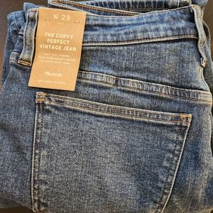 NWT Madewell curvy perfect vintage jeans 29 waist